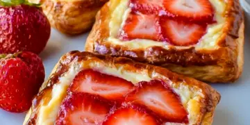 strawberry cheesecake danishes recipe featured