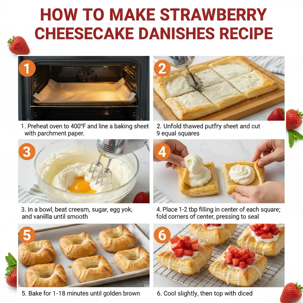 How to make strawberry cheesecake danishes recipe