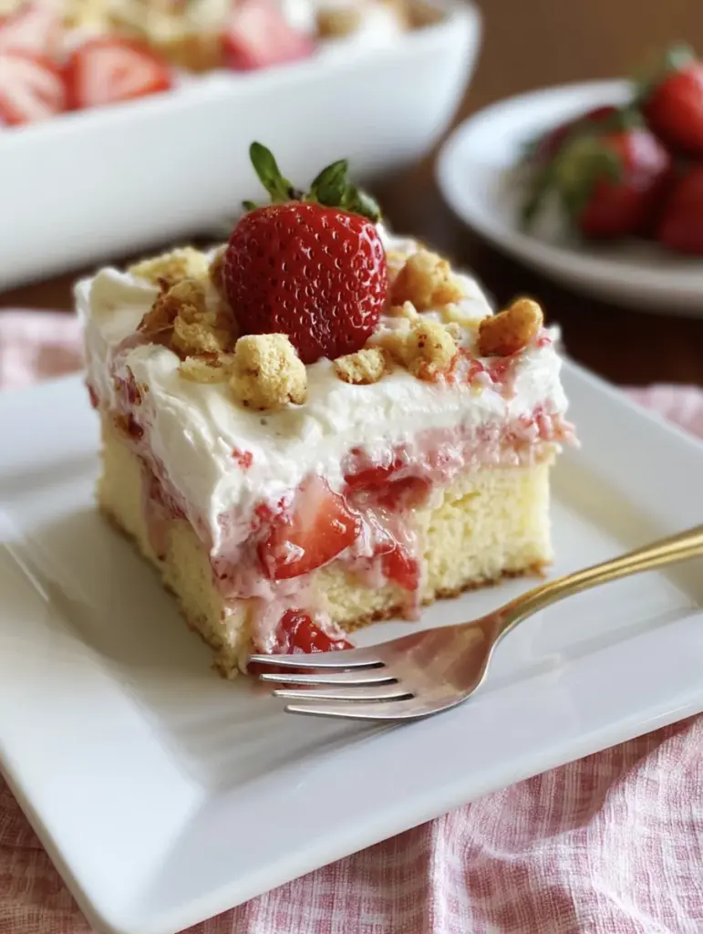 strawberry cheesecake poke cake recipe recipeCard1