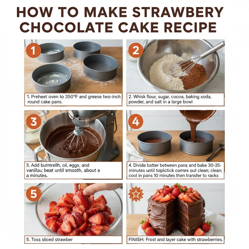 How to make strawberry chocolate cake recipe