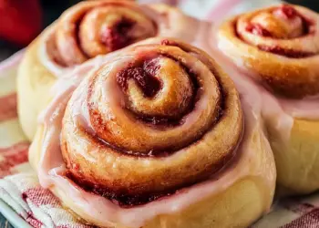 strawberry cinnamon rolls recipe featured