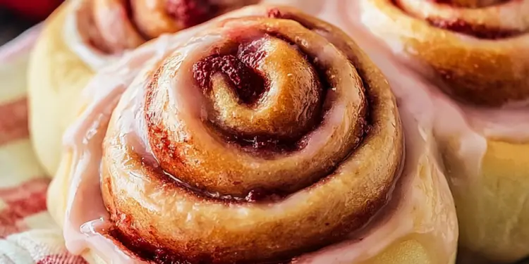 strawberry cinnamon rolls recipe featured
