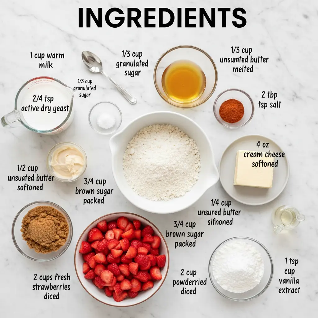 strawberry cinnamon rolls recipe ingredients