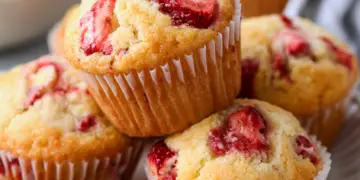 strawberry cream cheese muffins recipe featured