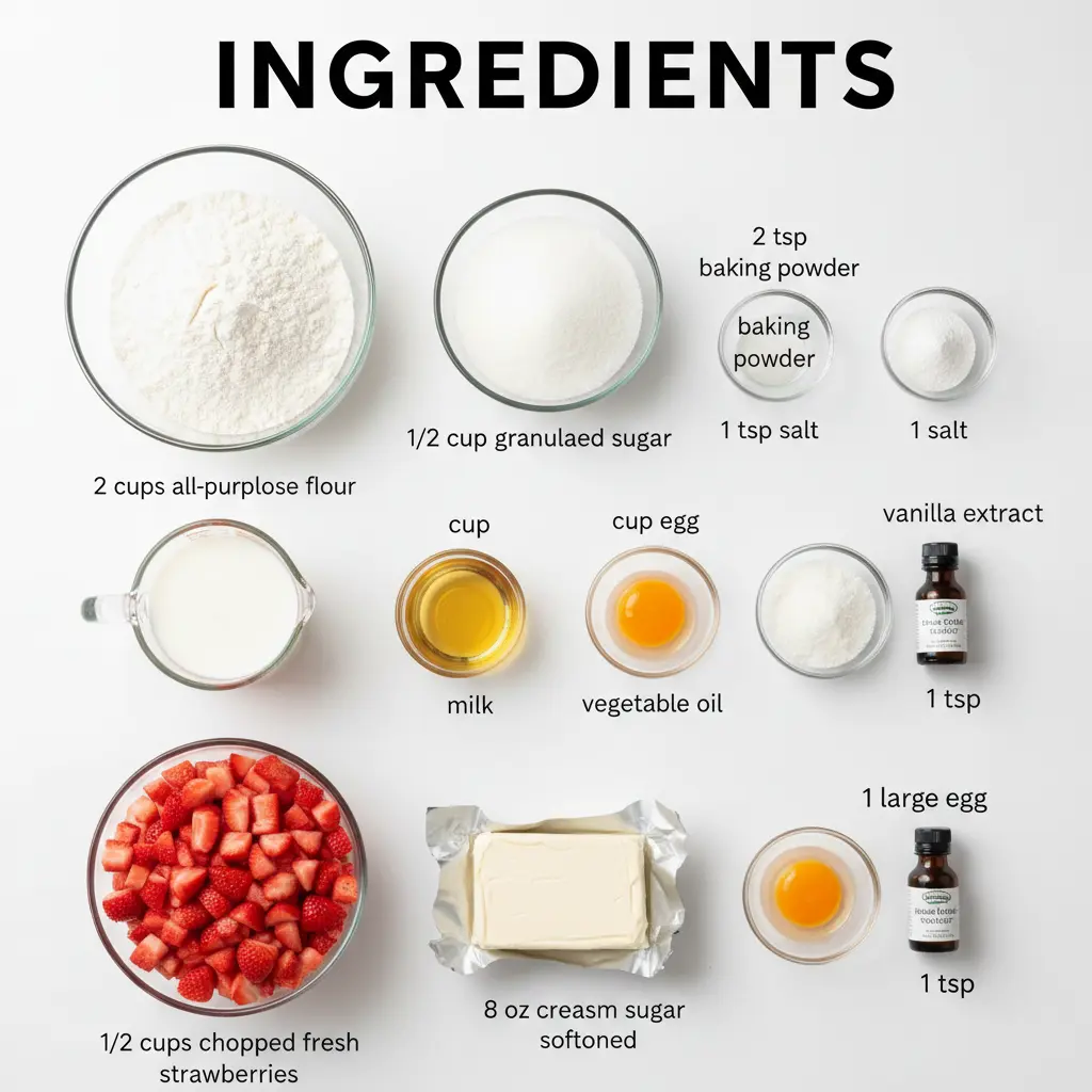 strawberry cream cheese muffins recipe ingredients