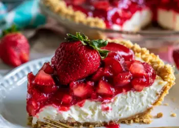 strawberry cream cheese pie recipe featured