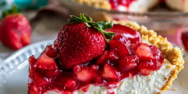 strawberry cream cheese pie recipe featured