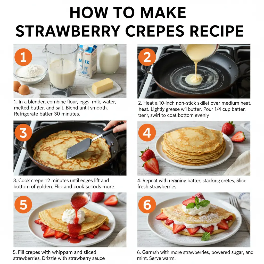 How to make strawberry crepes recipe