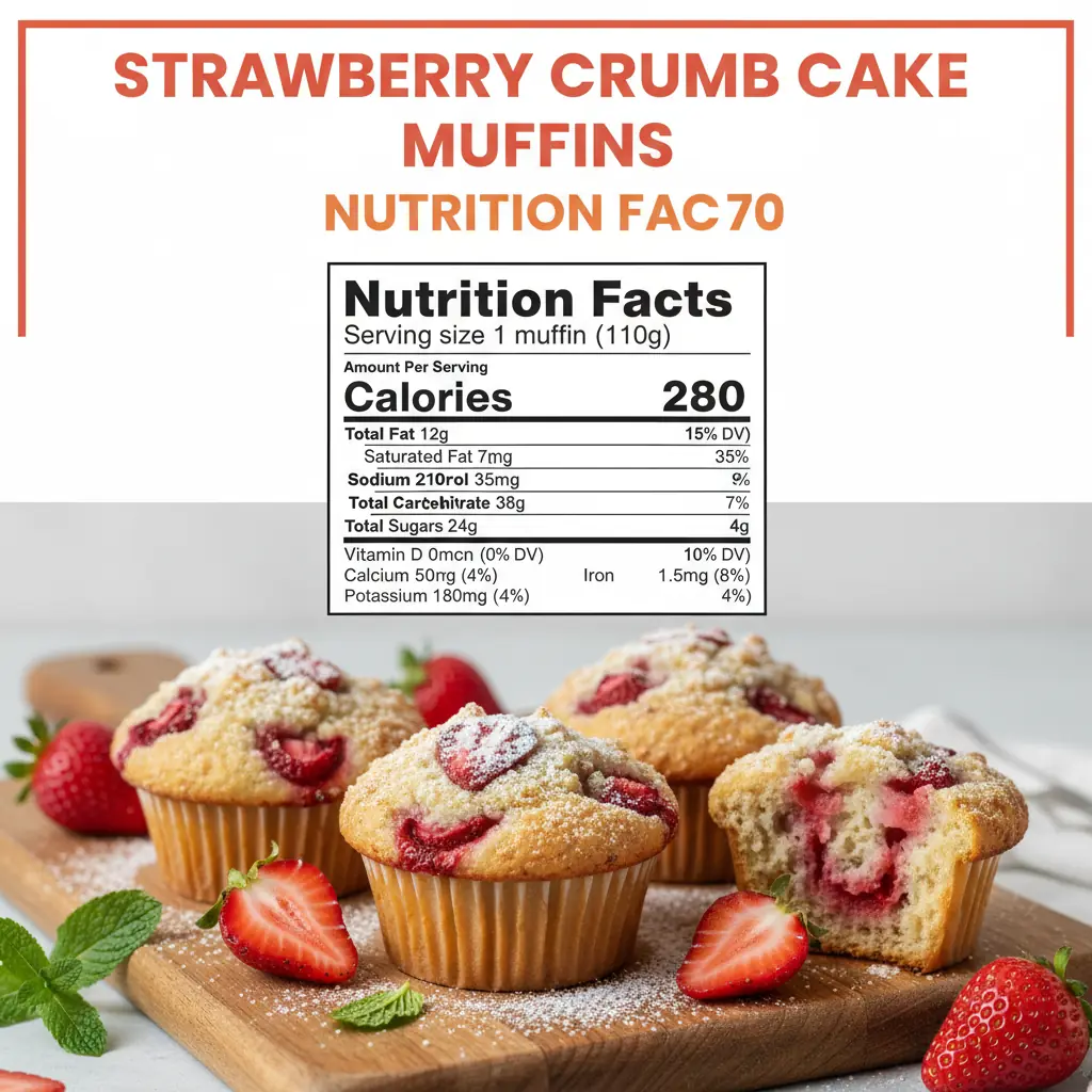 strawberry crumb cake muffins recipe nutritional information