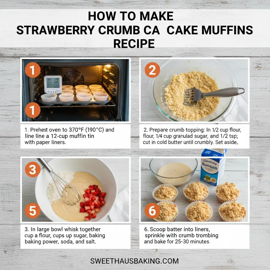 How to make strawberry crumb cake muffins recipe