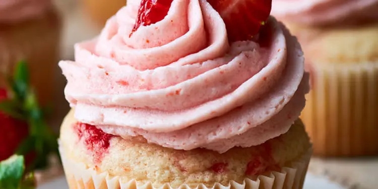 strawberry cupcakes recipe featured