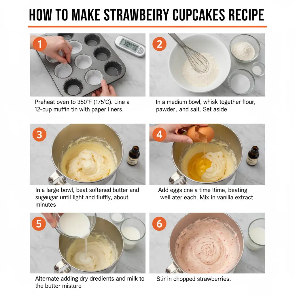 How to make strawberry cupcakes recipe
