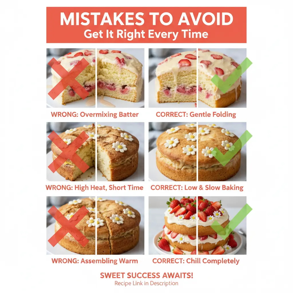 strawberry daisy sponge cake recipe common mistakes