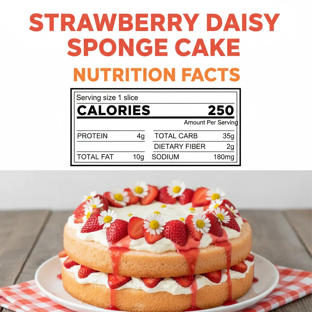 strawberry daisy sponge cake recipe nutritional information