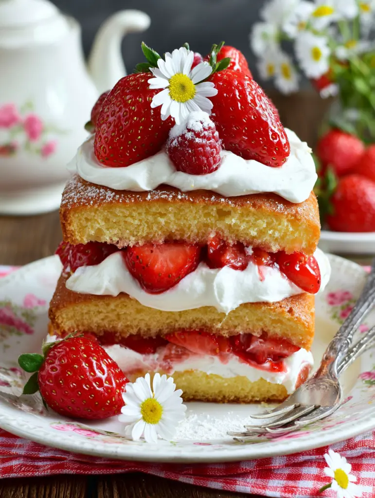 strawberry daisy sponge cake recipe recipeCard1