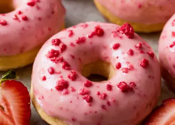 strawberry glazed donuts recipe featured