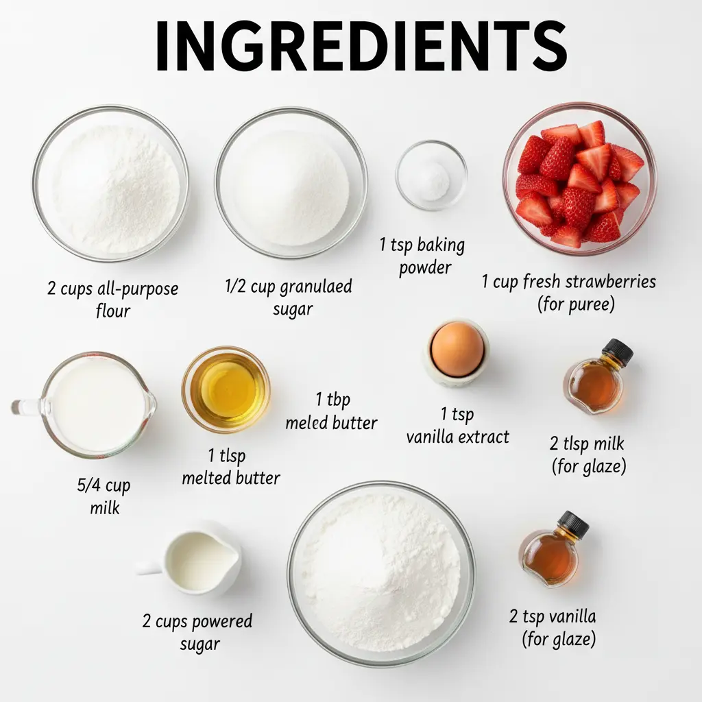 strawberry glazed donuts recipe ingredients
