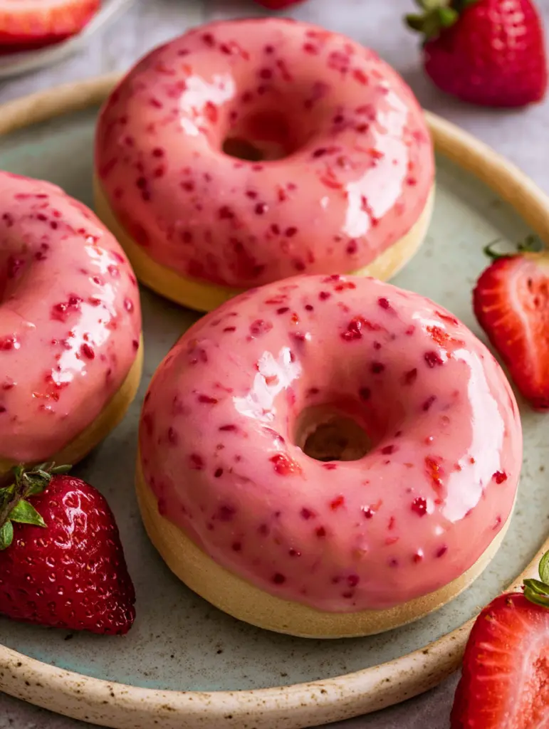 strawberry glazed donuts recipe recipeCard1