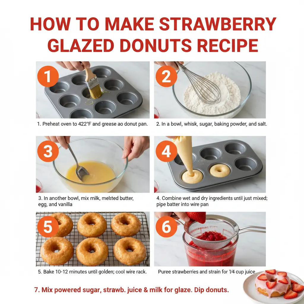 How to make strawberry glazed donuts recipe