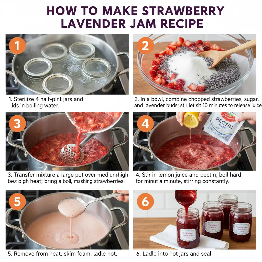 How to make strawberry lavender jam recipe