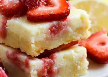 strawberry lemon bars recipe featured
