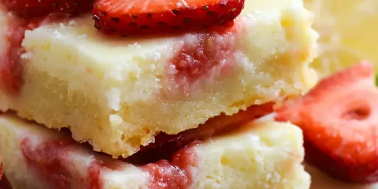 strawberry lemon bars recipe featured