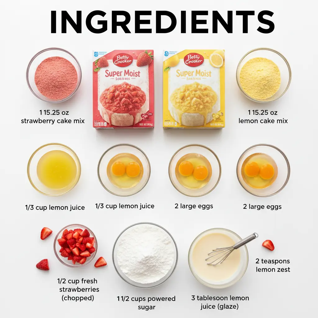 strawberry lemon blondies recipe ingredients