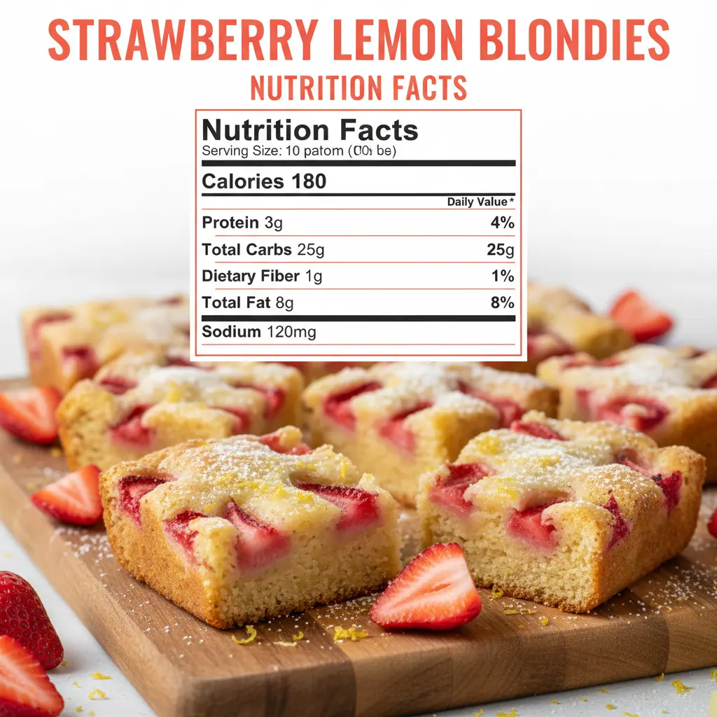 strawberry lemon blondies recipe nutritional information