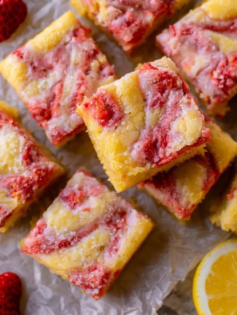 strawberry lemon blondies recipe recipeCard1