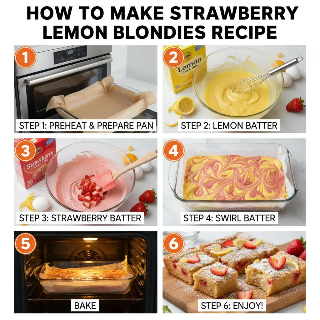 How to make strawberry lemon blondies recipe
