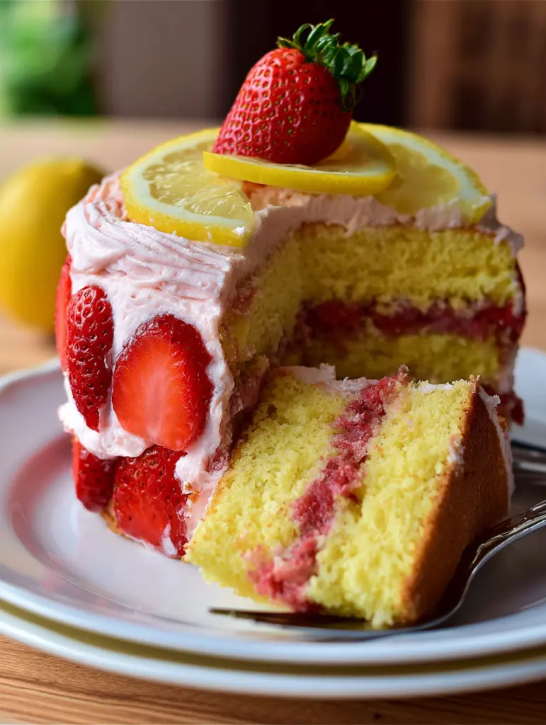 strawberry lemon cake recipe recipeCard1