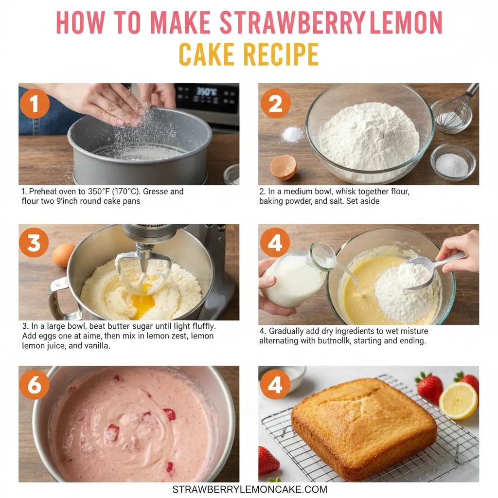 How to make strawberry lemon cake recipe