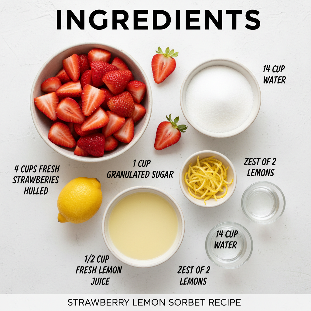 strawberry lemon sorbet recipe ingredients