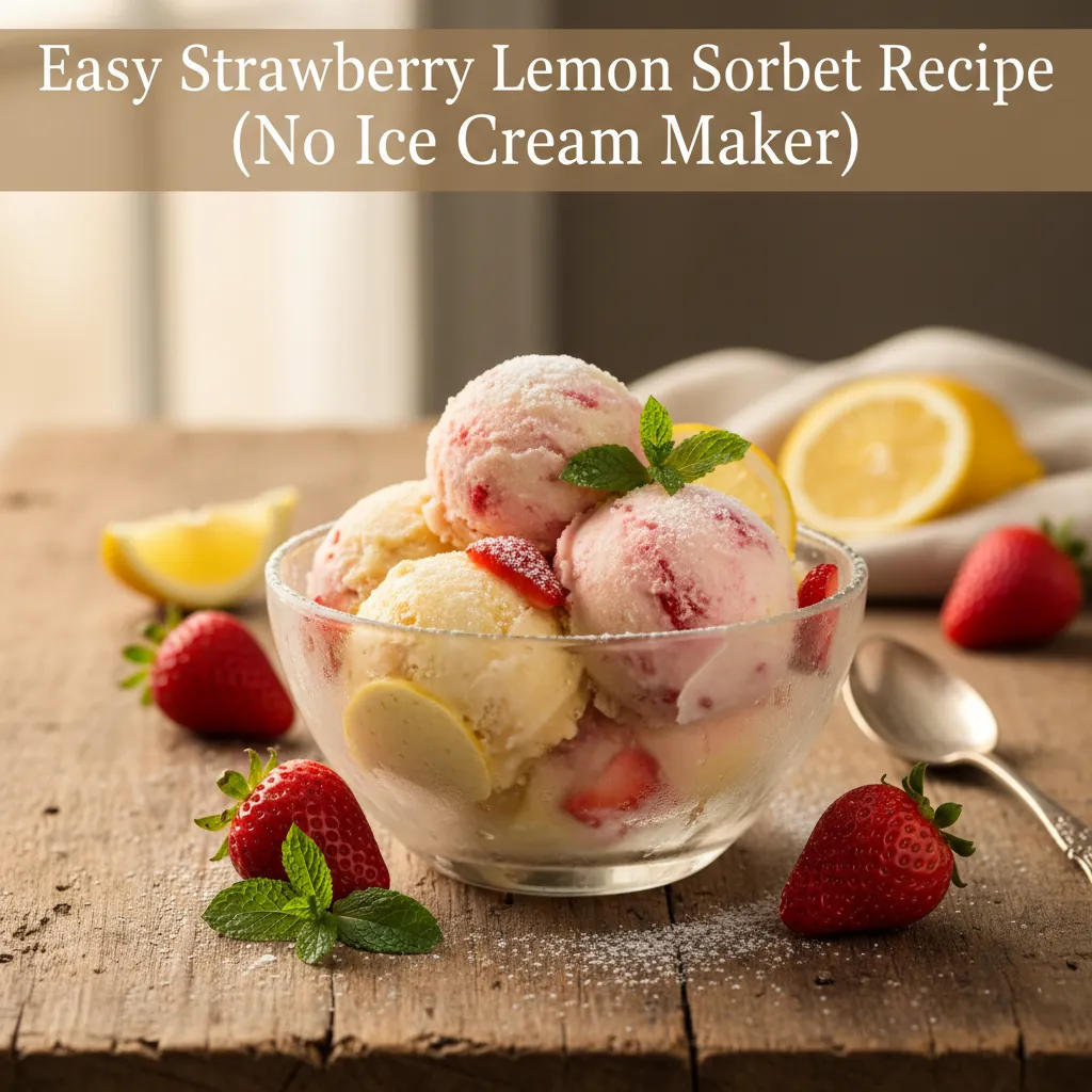 strawberry lemon sorbet recipe recipeCard1