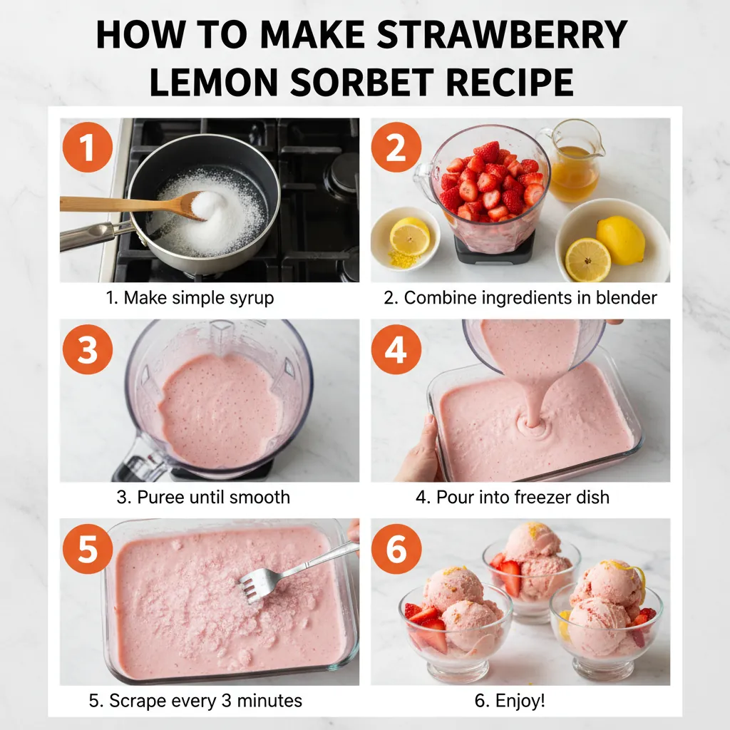 How to make strawberry lemon sorbet recipe