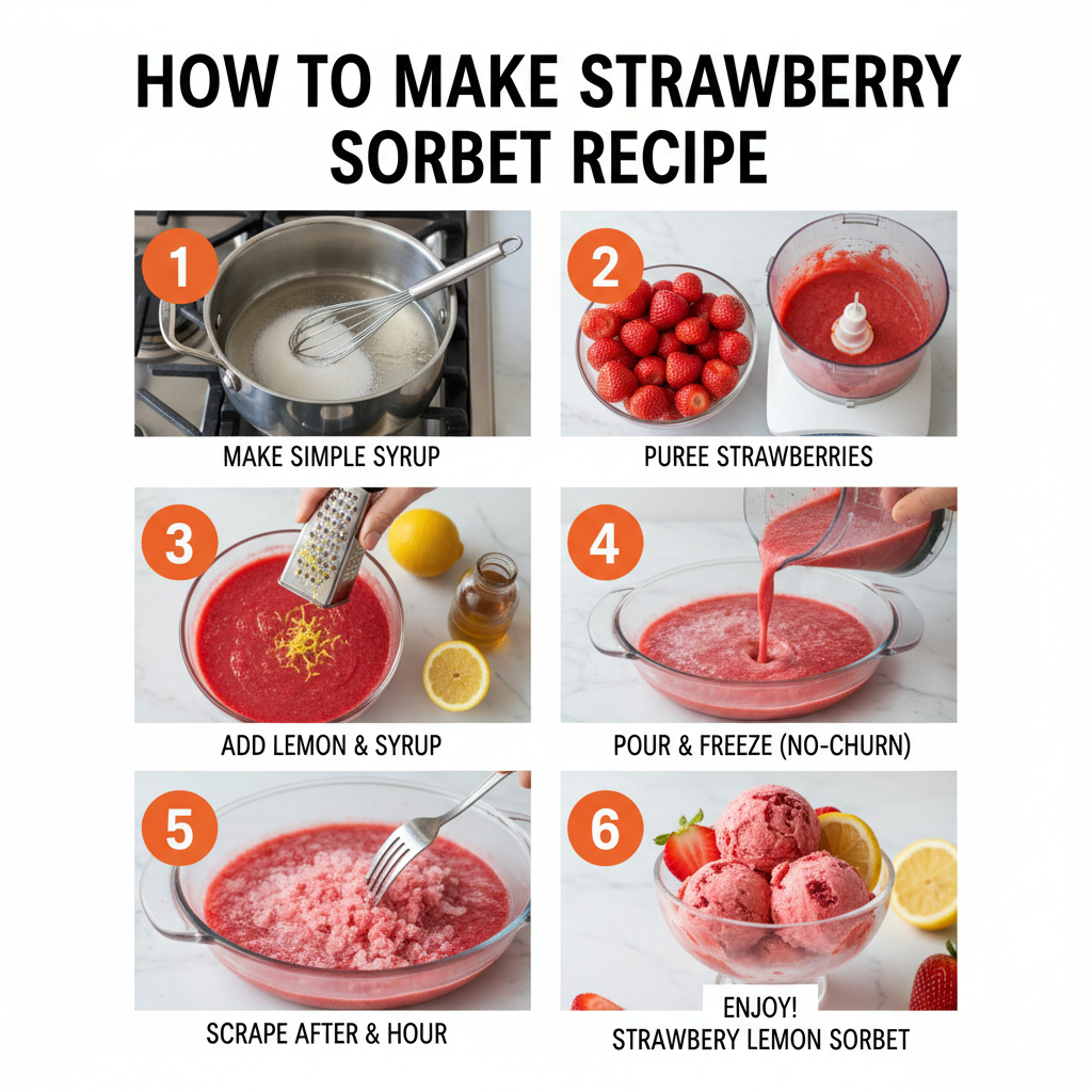 How to make strawberry lemon sorbet recipe