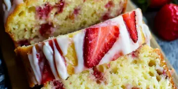 strawberry lemonade bread recipe featured
