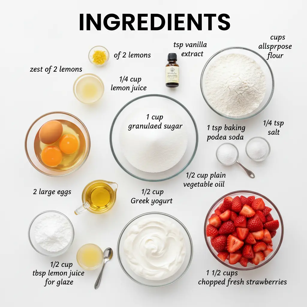 strawberry lemonade bread recipe ingredients
