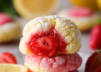 strawberry lemonade cookies recipe featured