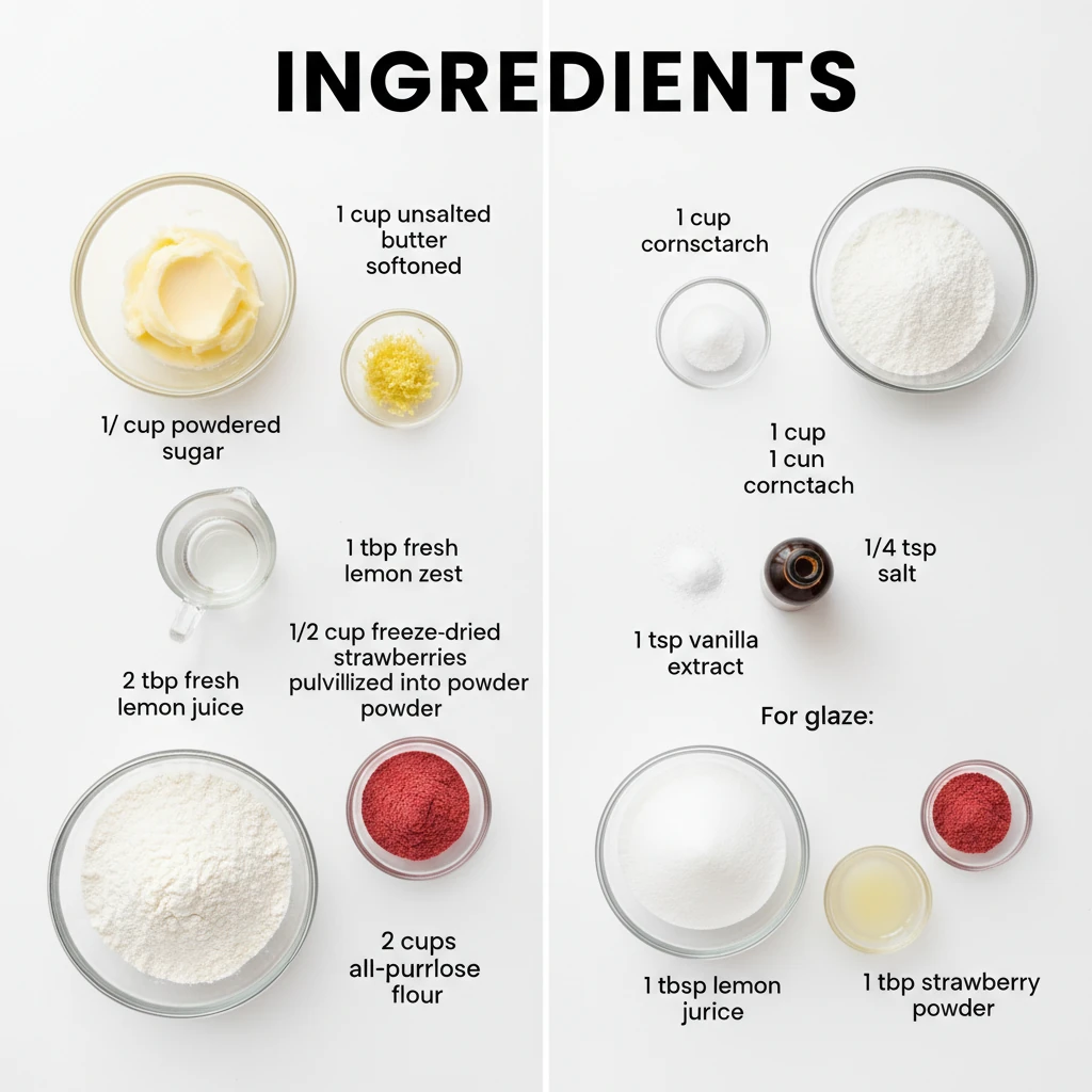 strawberry lemonade meltaway cookies recipe ingredients