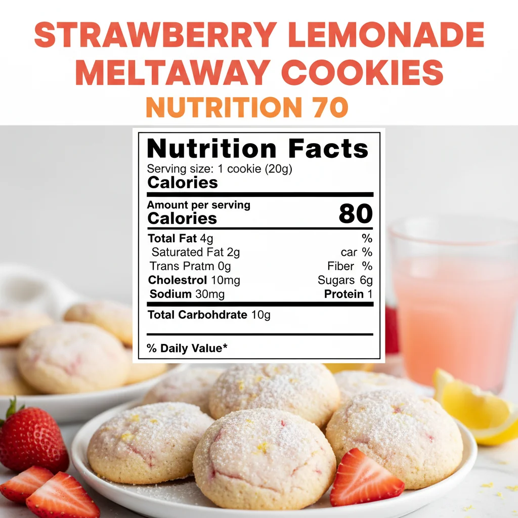 strawberry lemonade meltaway cookies recipe nutritional information