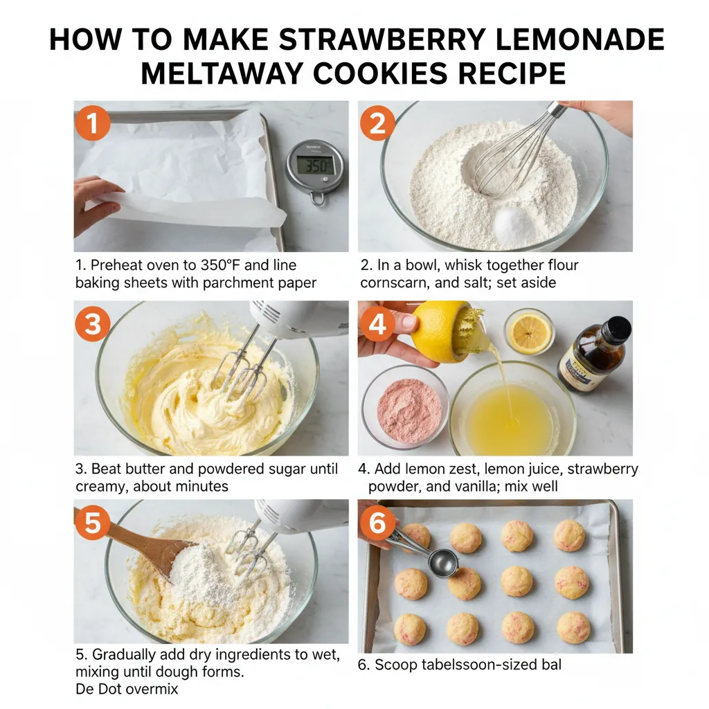How to make strawberry lemonade meltaway cookies recipe