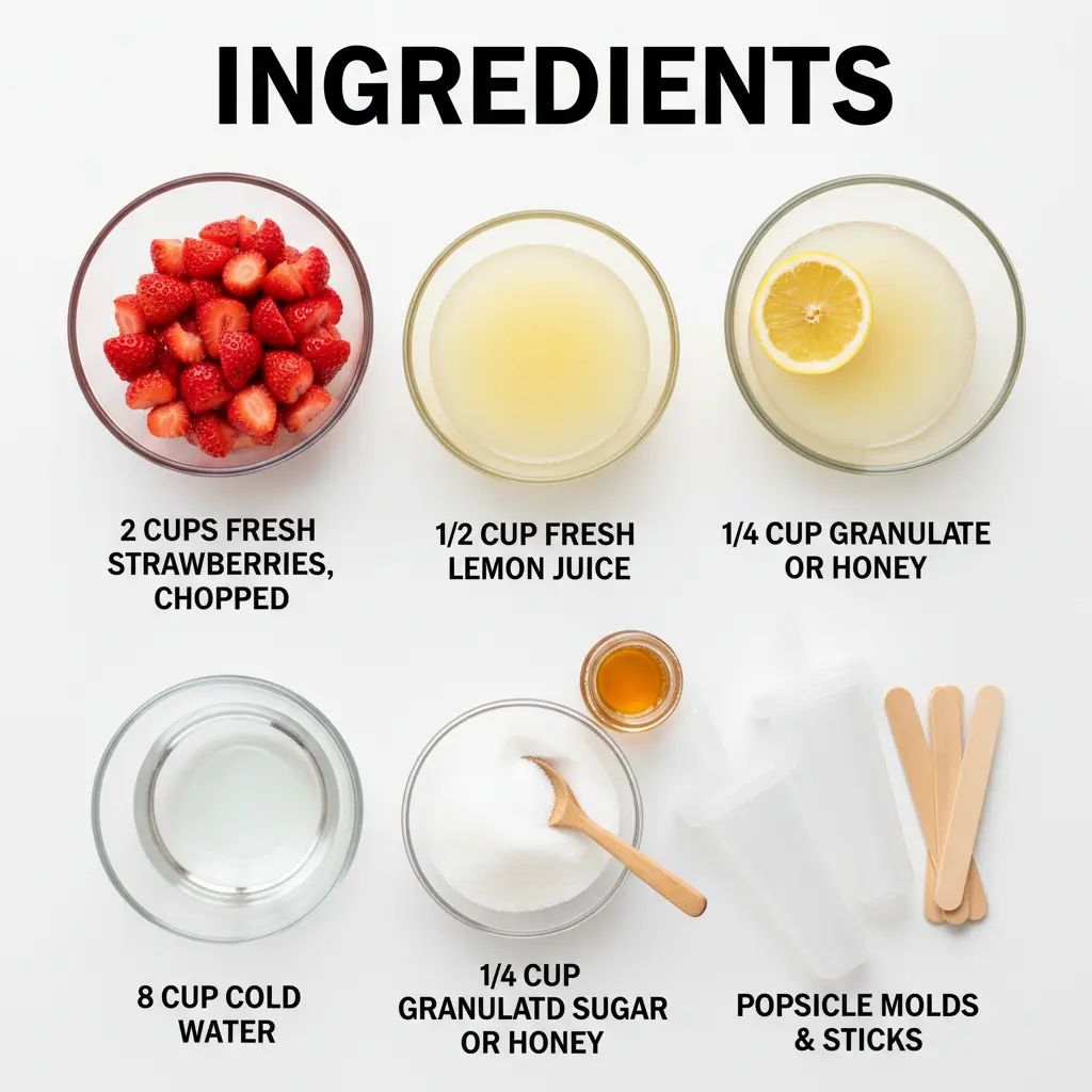strawberry lemonade popsicles recipe ingredients