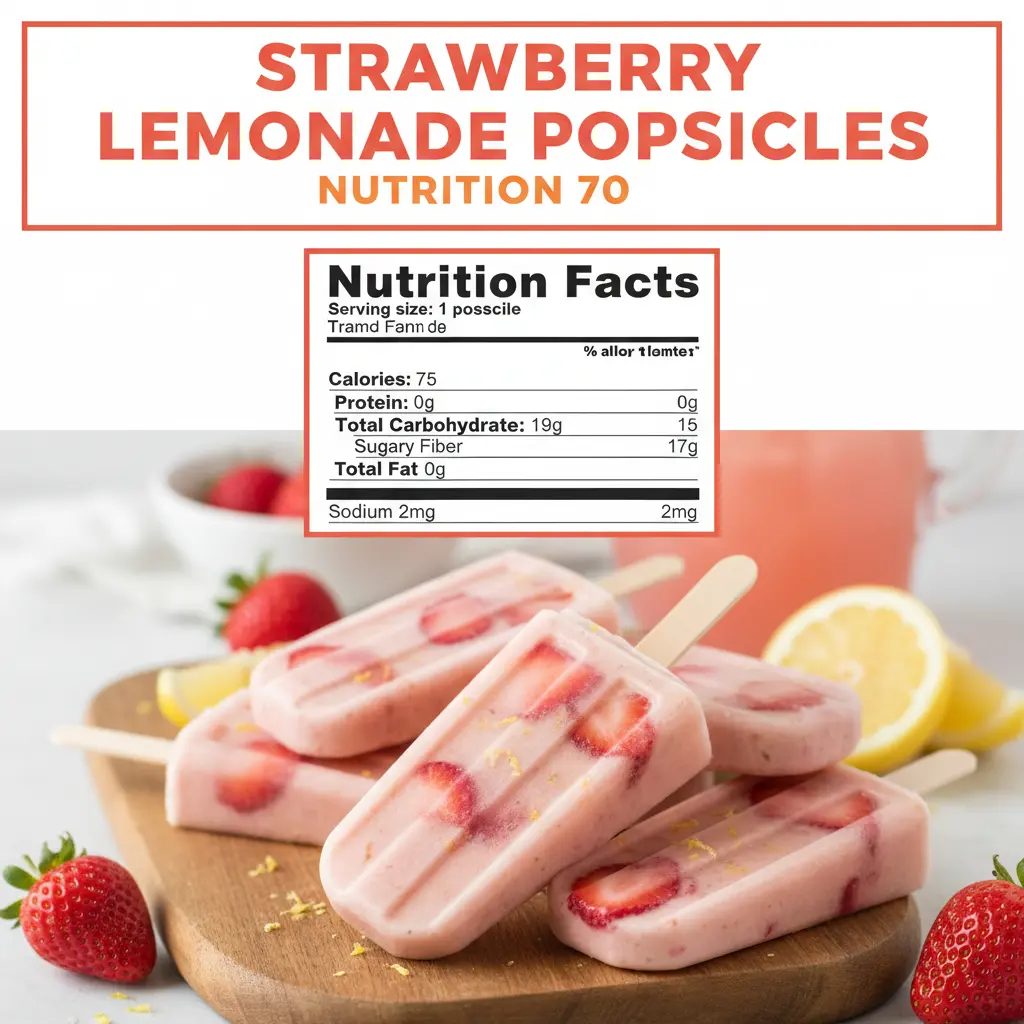 strawberry lemonade popsicles recipe nutritional information