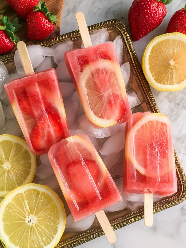 strawberry lemonade popsicles recipe recipeCard1