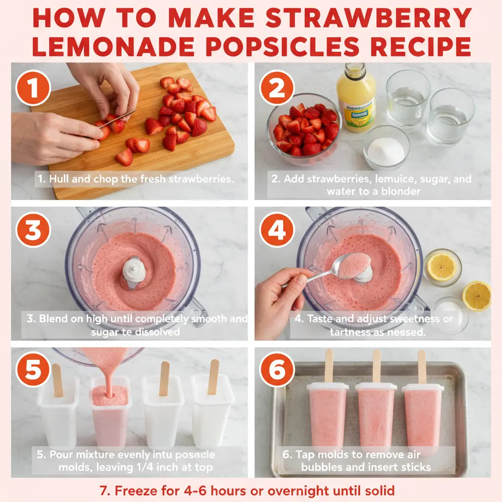 How to make strawberry lemonade popsicles recipe
