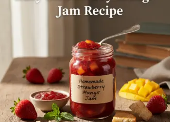 strawberry mango jam recipe featured