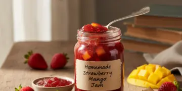 strawberry mango jam recipe featured