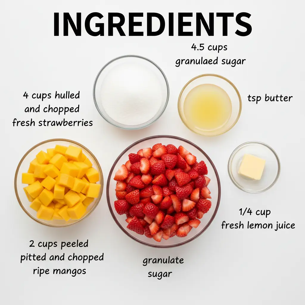 strawberry mango jam recipe ingredients