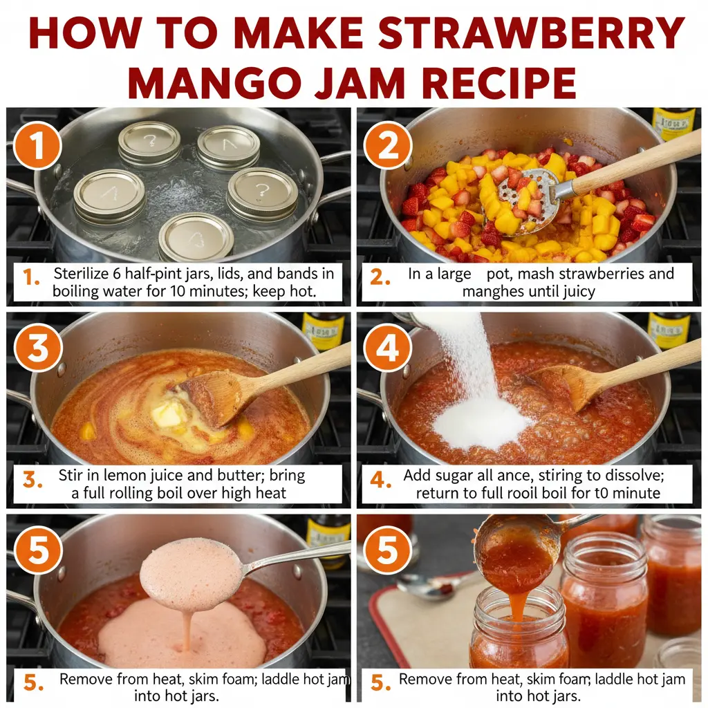 How to make strawberry mango jam recipe